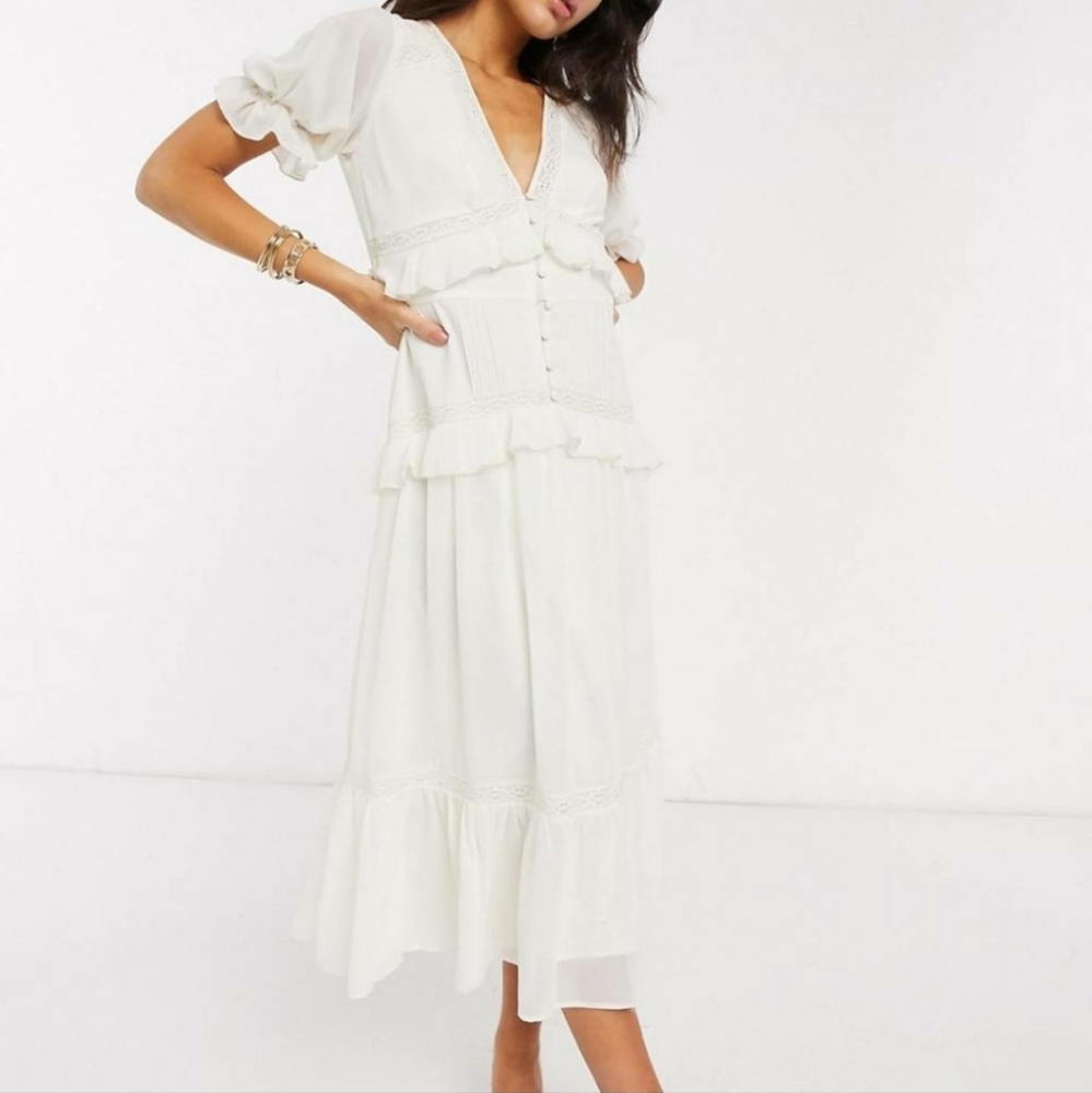 ASOS White Midi Dress